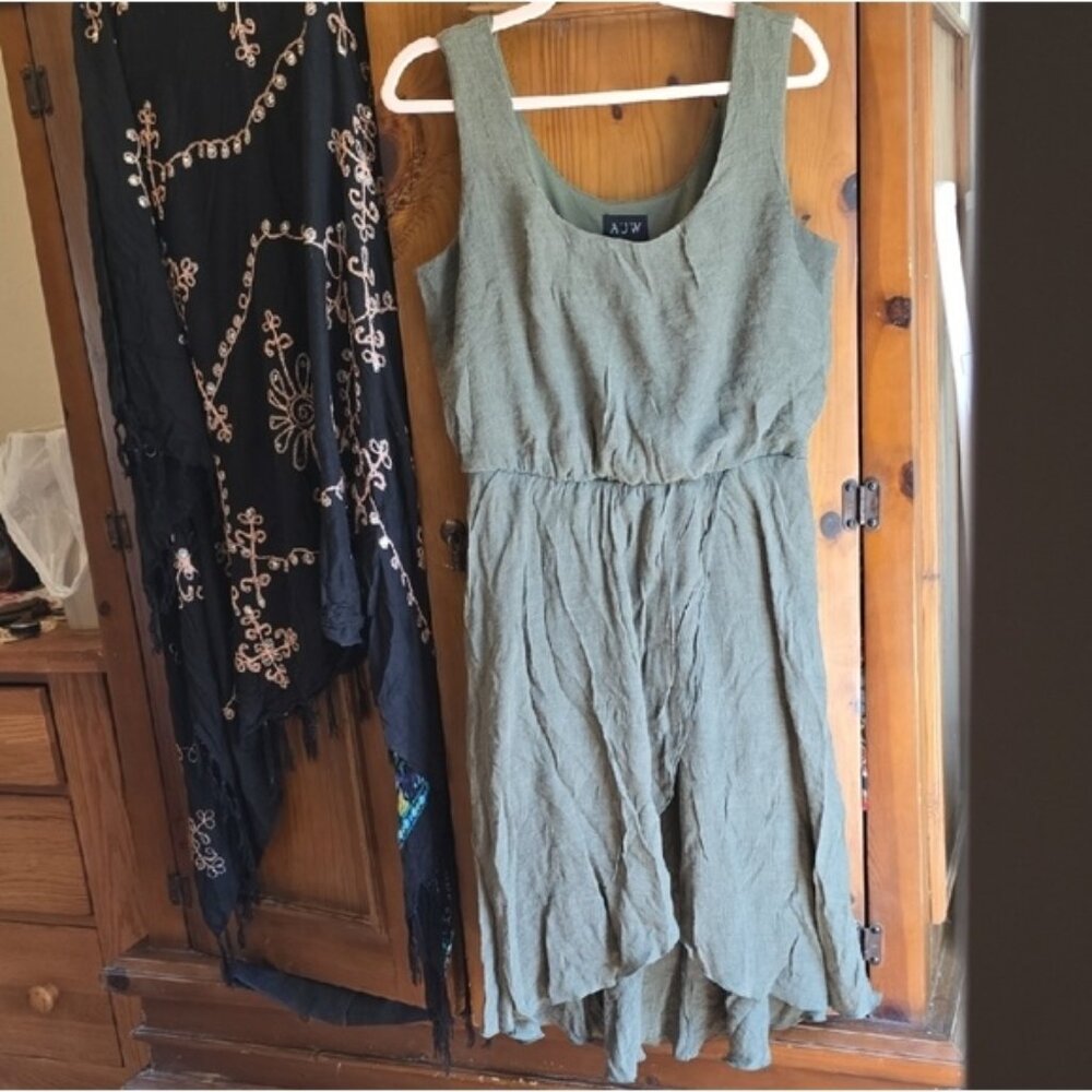 AUW Green High Low Dress